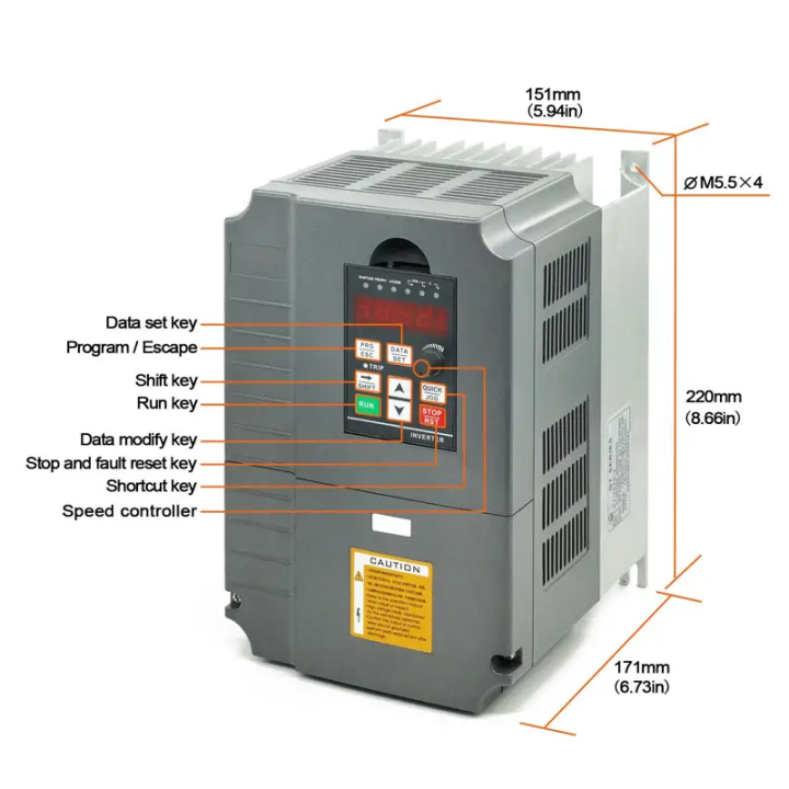 Variateur de fréquence pour broche CNC de 1,5 ou 2,2KW