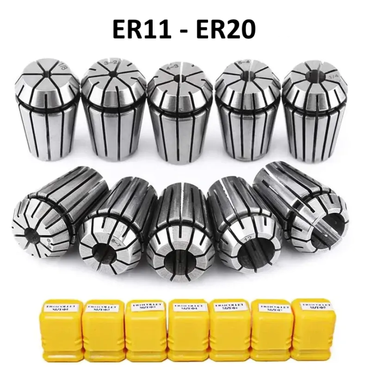 Jeu de pinces ER11 ou ER20 pour broche CNC de 1,5 ou 2,2KW